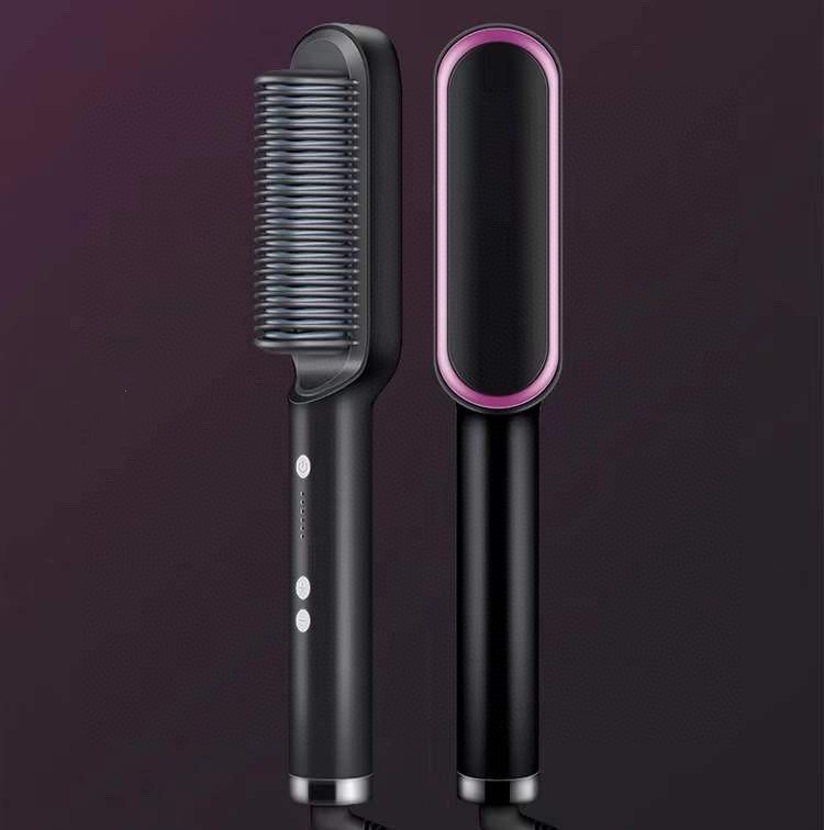 New 2 In 1 Hair Straightener Hot Comb Negative Ion Curling Tong Dual-purpose Electric Hair Brush - Image 6