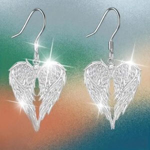 New European And American Angel Wing Heart-shaped Jewelry Earrings