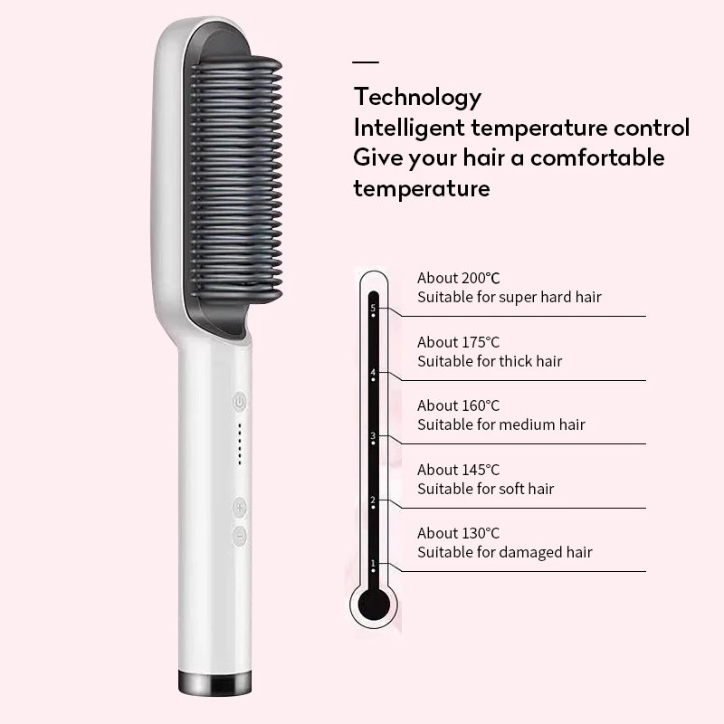 New 2 In 1 Hair Straightener Hot Comb Negative Ion Curling Tong Dual-purpose Electric Hair Brush - Image 4