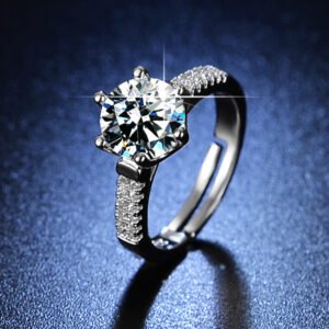 2-Carat Platinum-Plated Ring With Zircon Inlays